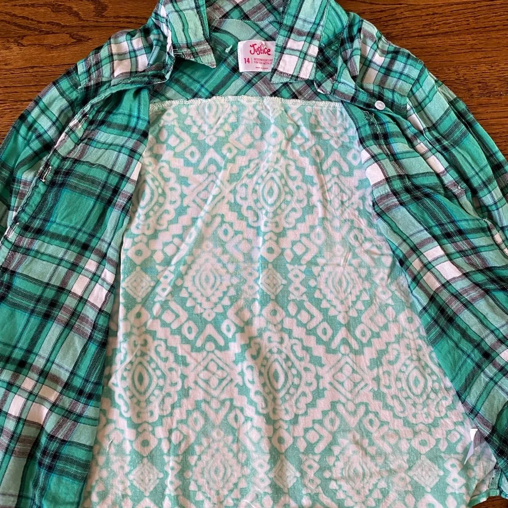 2 for $15: Justice Plaid Shirt for Girls